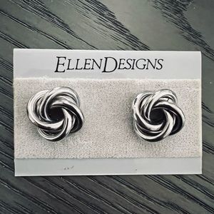 💗 Silver Ellen Designs Knotted Silver Earrings